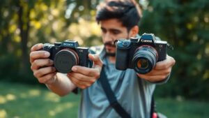 Melhor câmera mirrorless Sony vs Canon 2025: Descubra qual é a vencedora