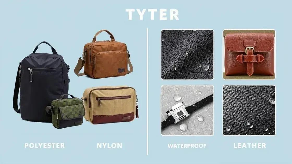 Comparativo entre diferentes materiais de bolsas