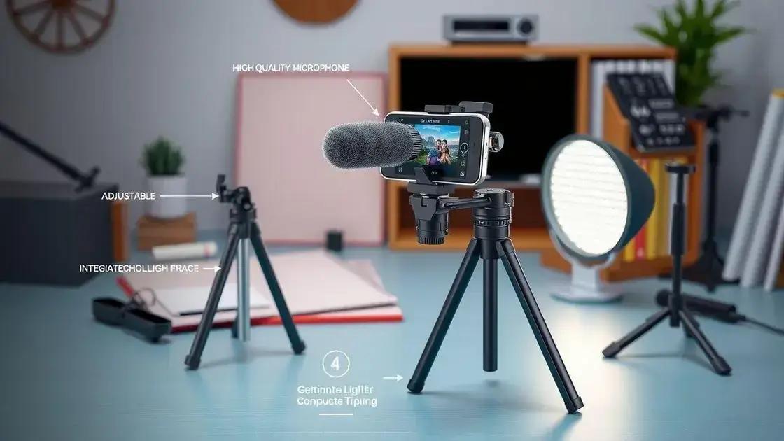 Principais recursos do kit de gravação para smartphone